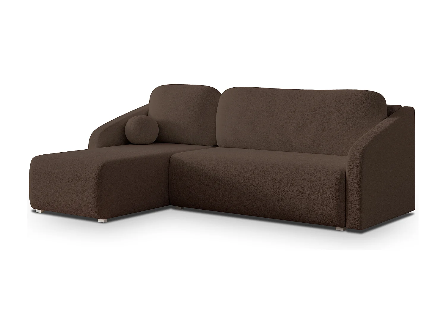 Hoekbank MARELLO van fluweel met slaapfunctie Braun