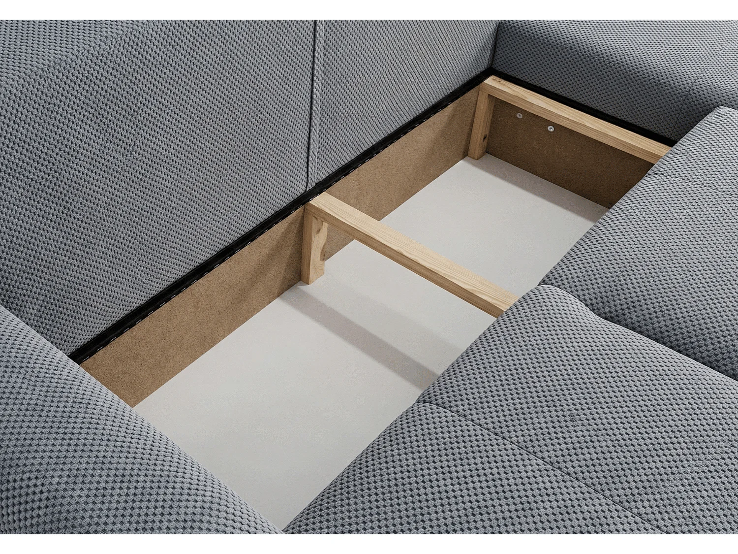 Canapé d’angle convertible élégant, version droite, BINGO L, 245 × 148 × 87 cm, en tissu Pop 14 gris