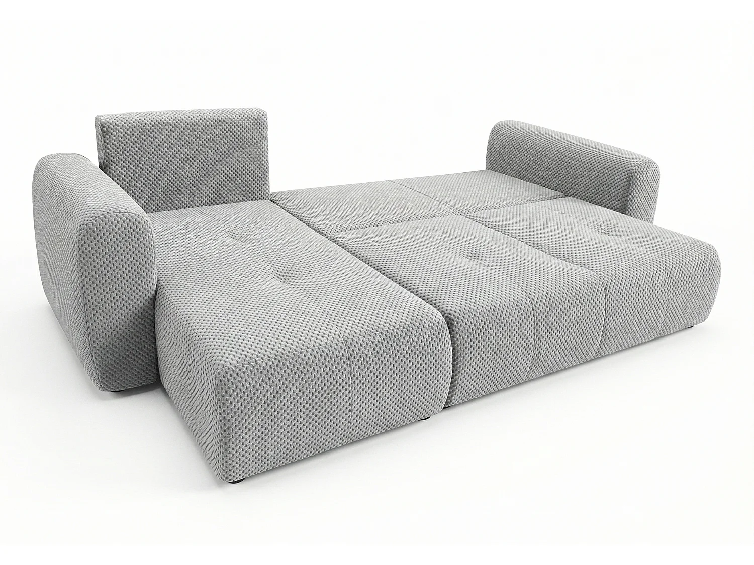 Canapé d’angle convertible élégant, version gauche, BINGO L, 245 × 148 × 87 cm, en tissu Pop 3 gris