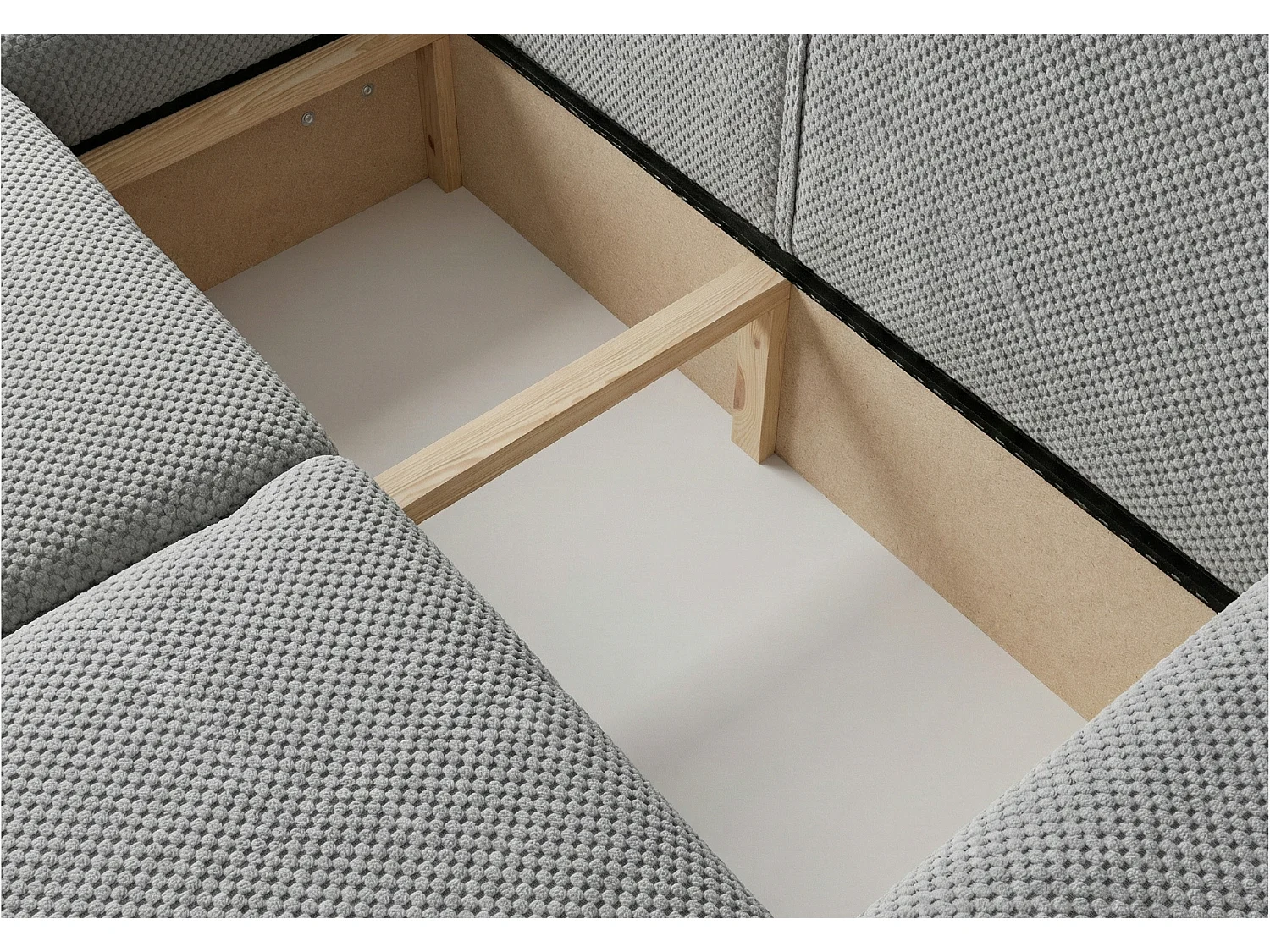 Canapé d’angle convertible élégant, version gauche, BINGO L, 245 × 148 × 87 cm, en tissu Pop 3 gris