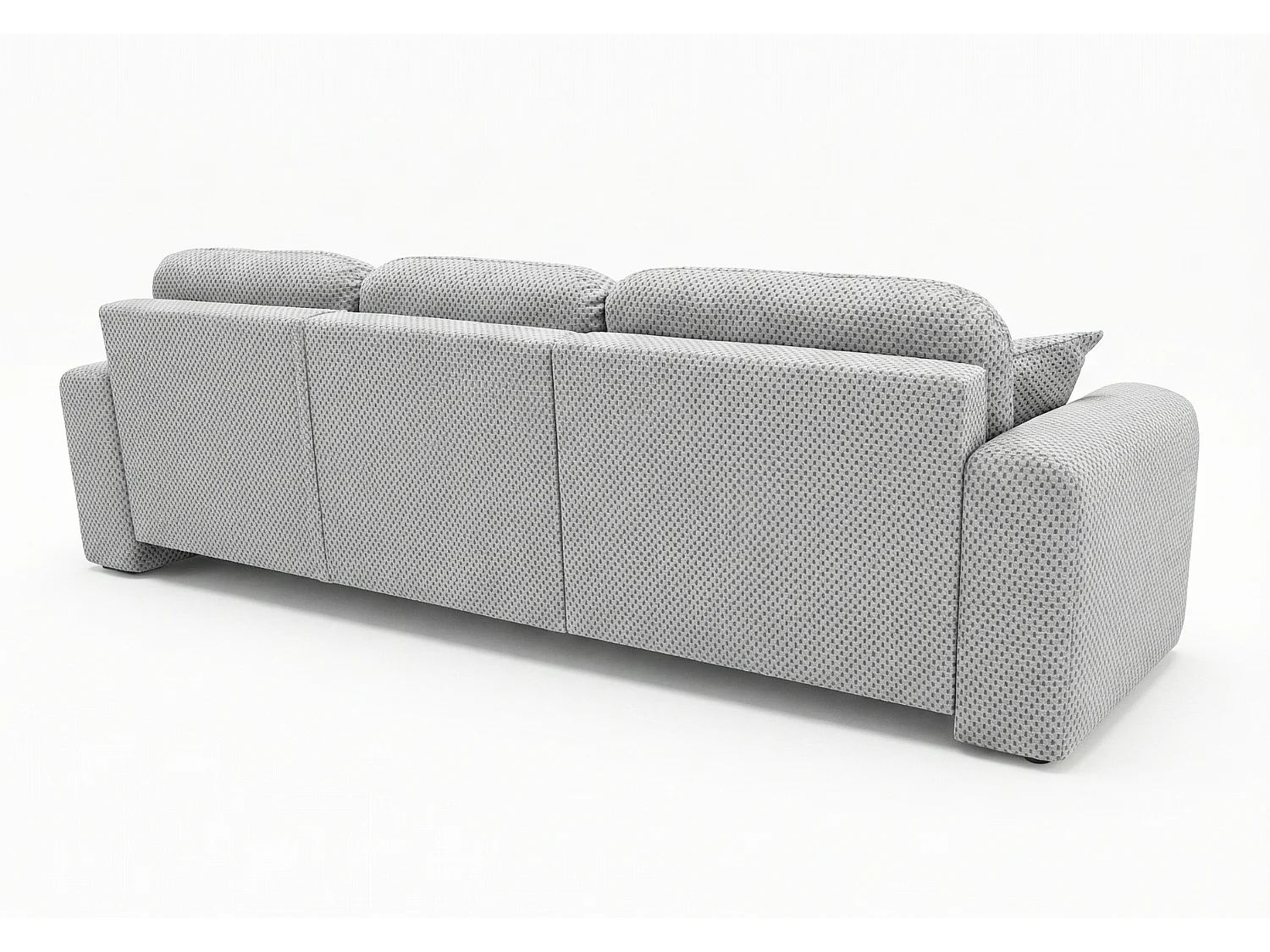 Canapé d’angle convertible élégant, version gauche, BINGO L, 245 × 148 × 87 cm, en tissu Pop 3 gris