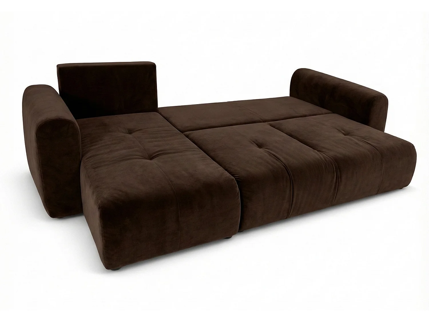 Canapé d’angle convertible élégant, version gauche, BINGO L, 245 × 148 × 87 cm, en tissu Kronos 6 marron