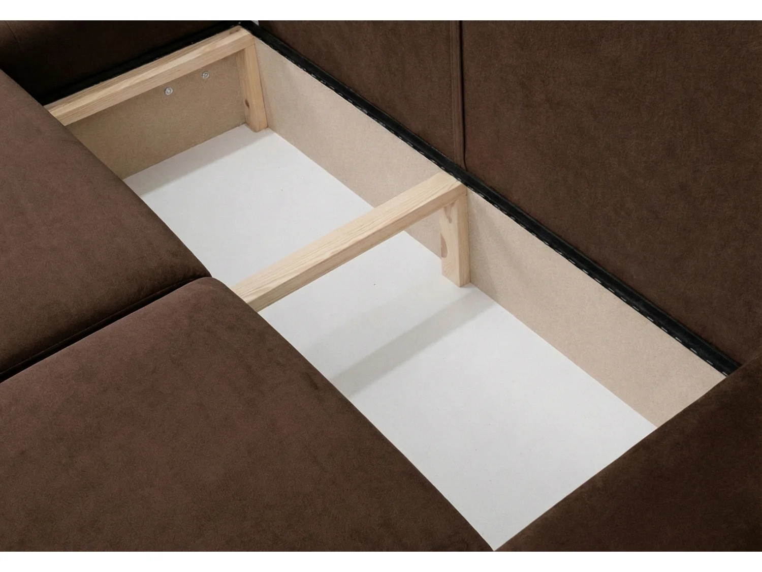 Canapé d’angle convertible élégant, version gauche, BINGO L, 245 × 148 × 87 cm, en tissu Kronos 6 marron