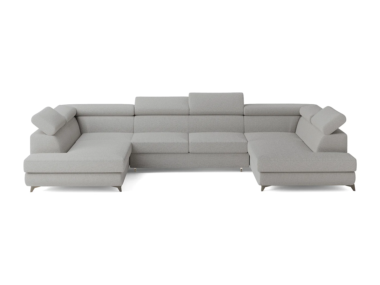 Hoekbank VINTESSA van fluweel met slaapfunctie Hellgrau