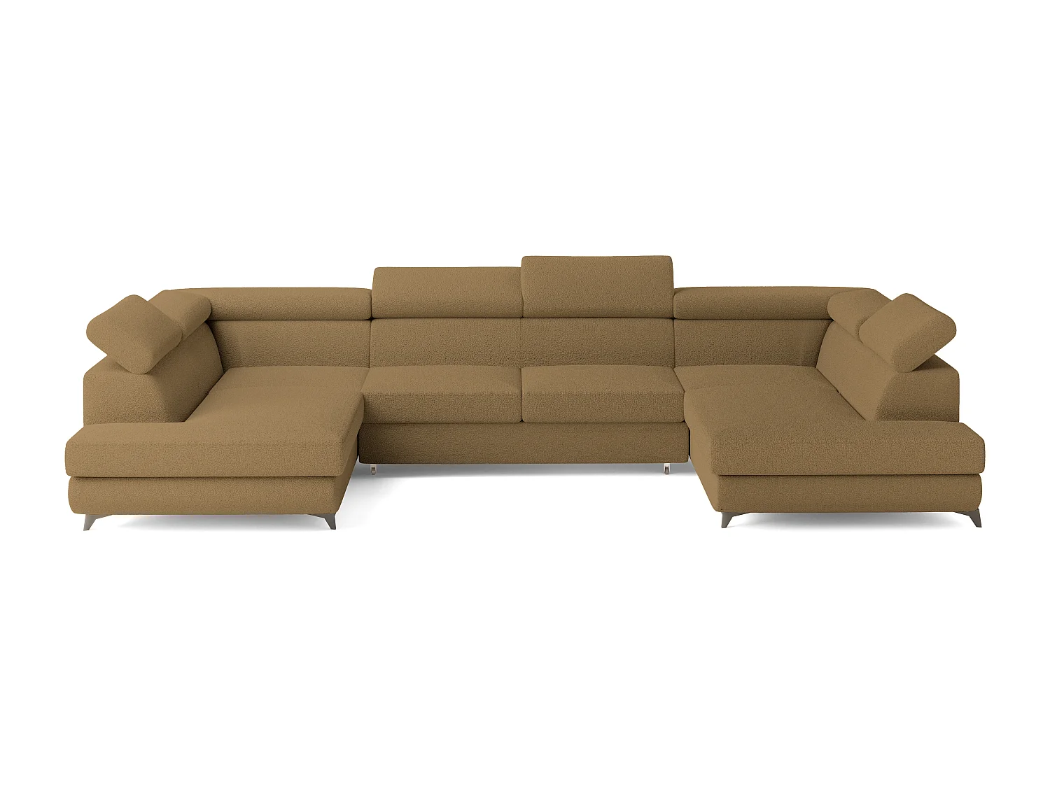 Canapé d'angle VINTESSA Orange en bouclé avec fonction de couchage