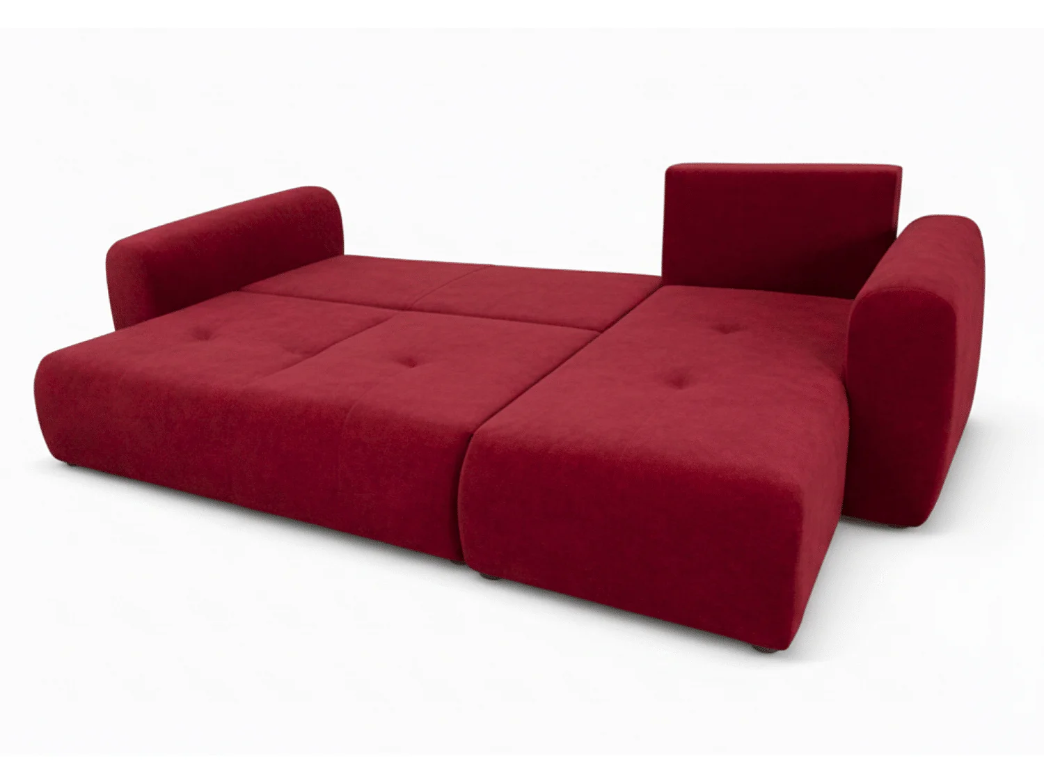 Canapé d’angle convertible élégant, version droite, BINGO L, 245 × 148 × 87 cm, en tissu Kronos 2 bordeaux