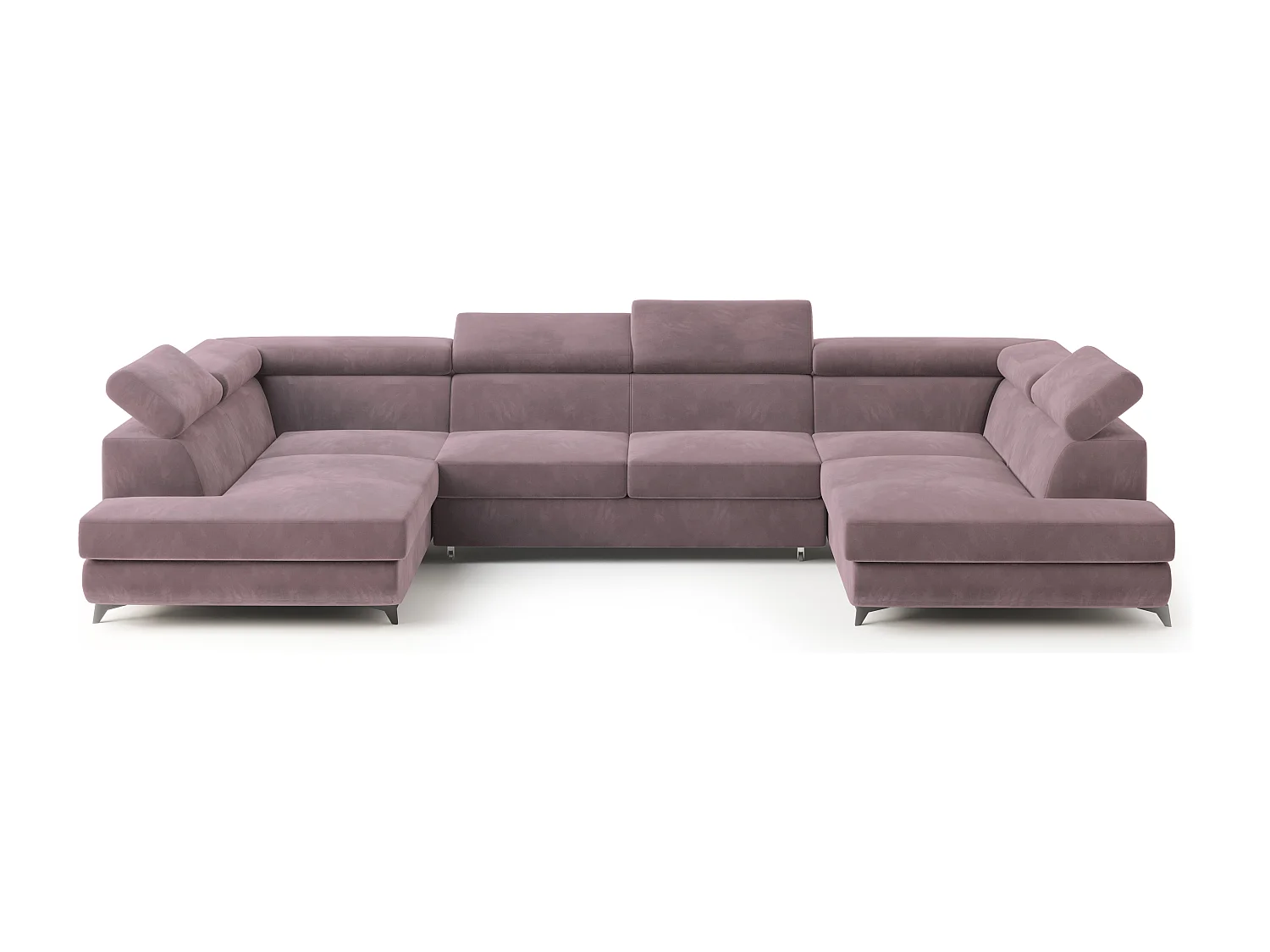 Hoekbank VINTESSA van fluweel met slaapfunctie Lila