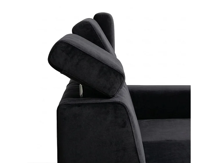 Canapé d’angle convertible droit TANIA 261x160x103 cm en tissu GERRA 75 noir