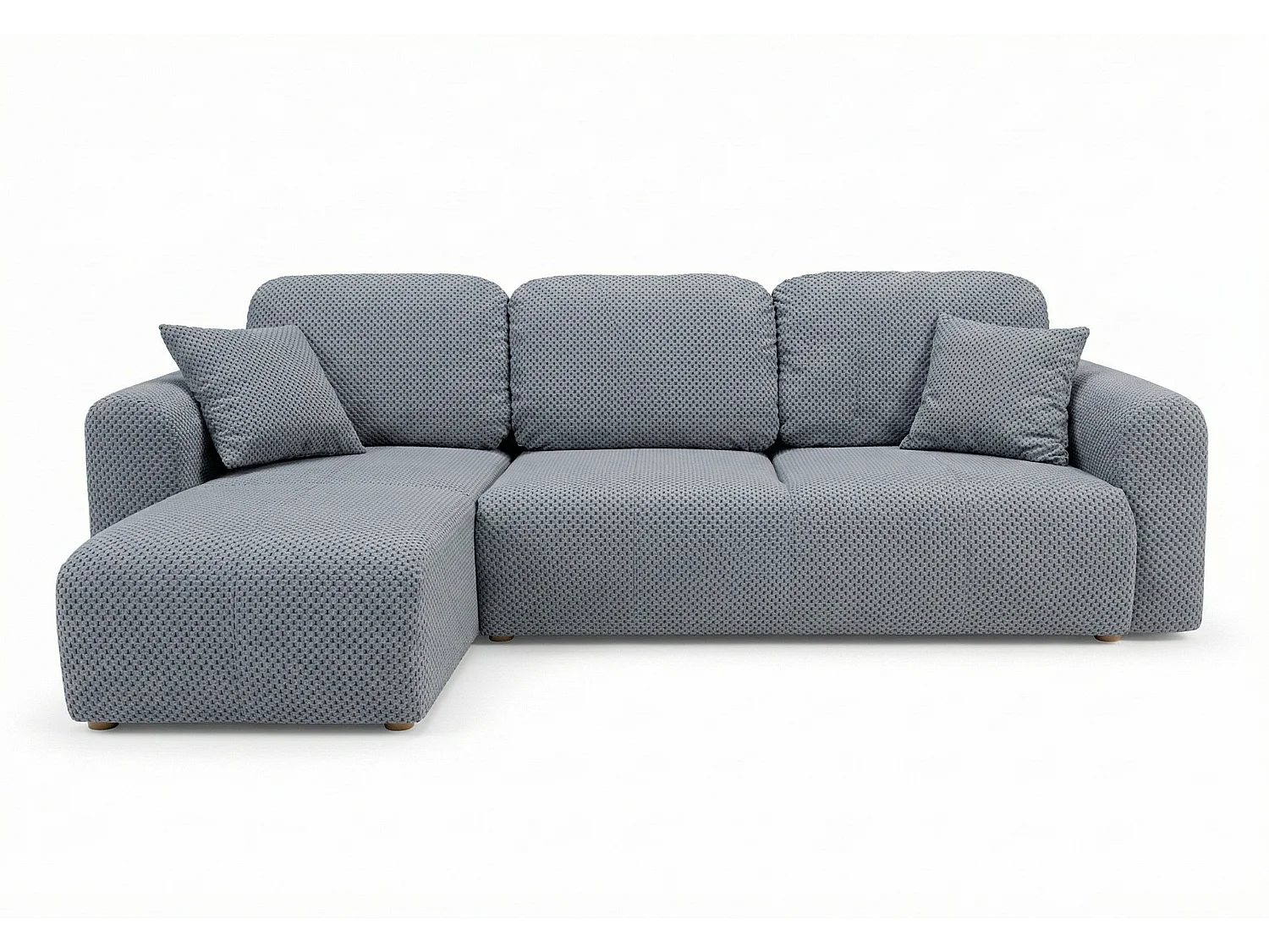 Canapé d’angle convertible élégant, version gauche, BINGO L, 245 × 148 × 87 cm, en tissu Pop 14 gris