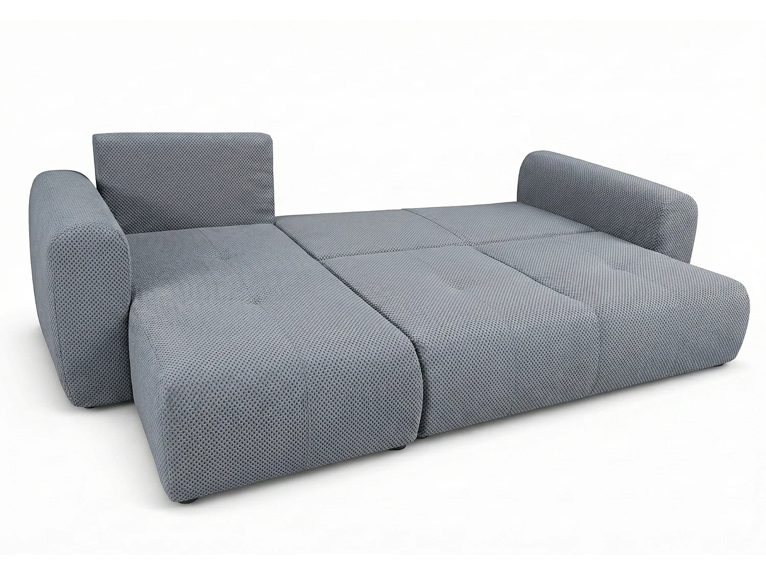 Canapé d’angle convertible élégant, version gauche, BINGO L, 245 × 148 × 87 cm, en tissu Pop 14 gris