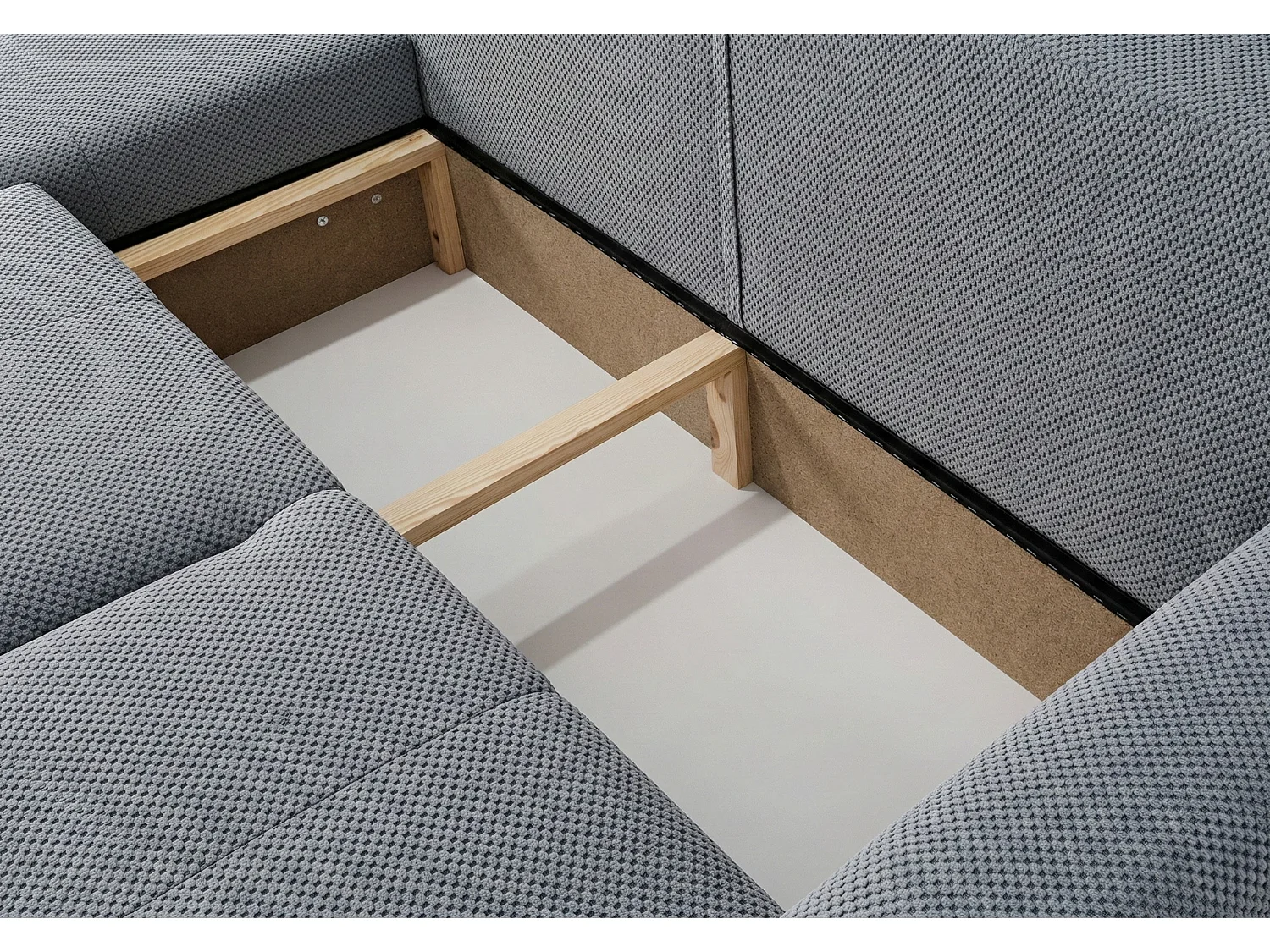 Canapé d’angle convertible élégant, version gauche, BINGO L, 245 × 148 × 87 cm, en tissu Pop 14 gris