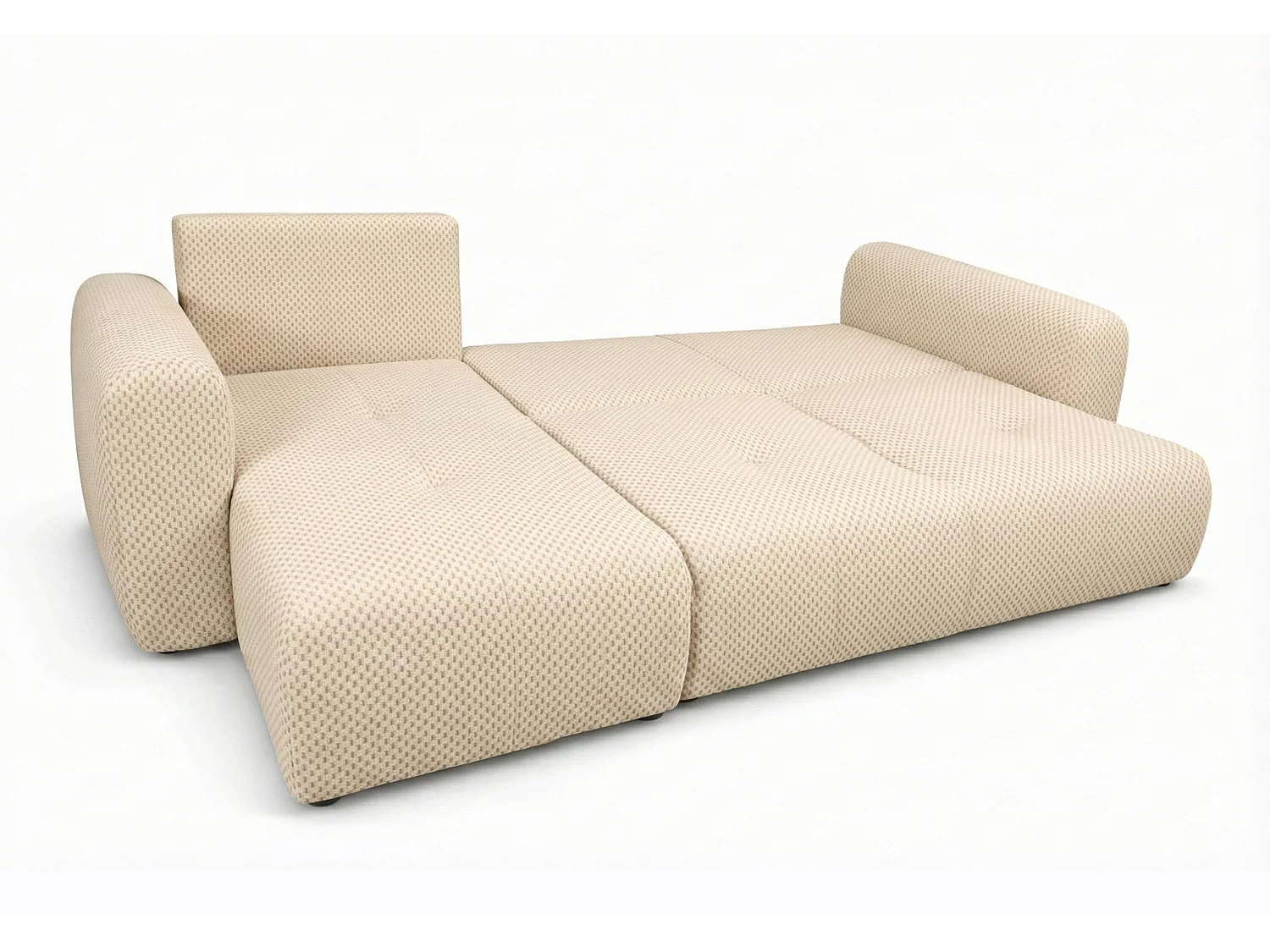 Canapé d’angle convertible élégant, version gauche, BINGO L, 245 × 148 × 87 cm, en tissu Pop 6 crème