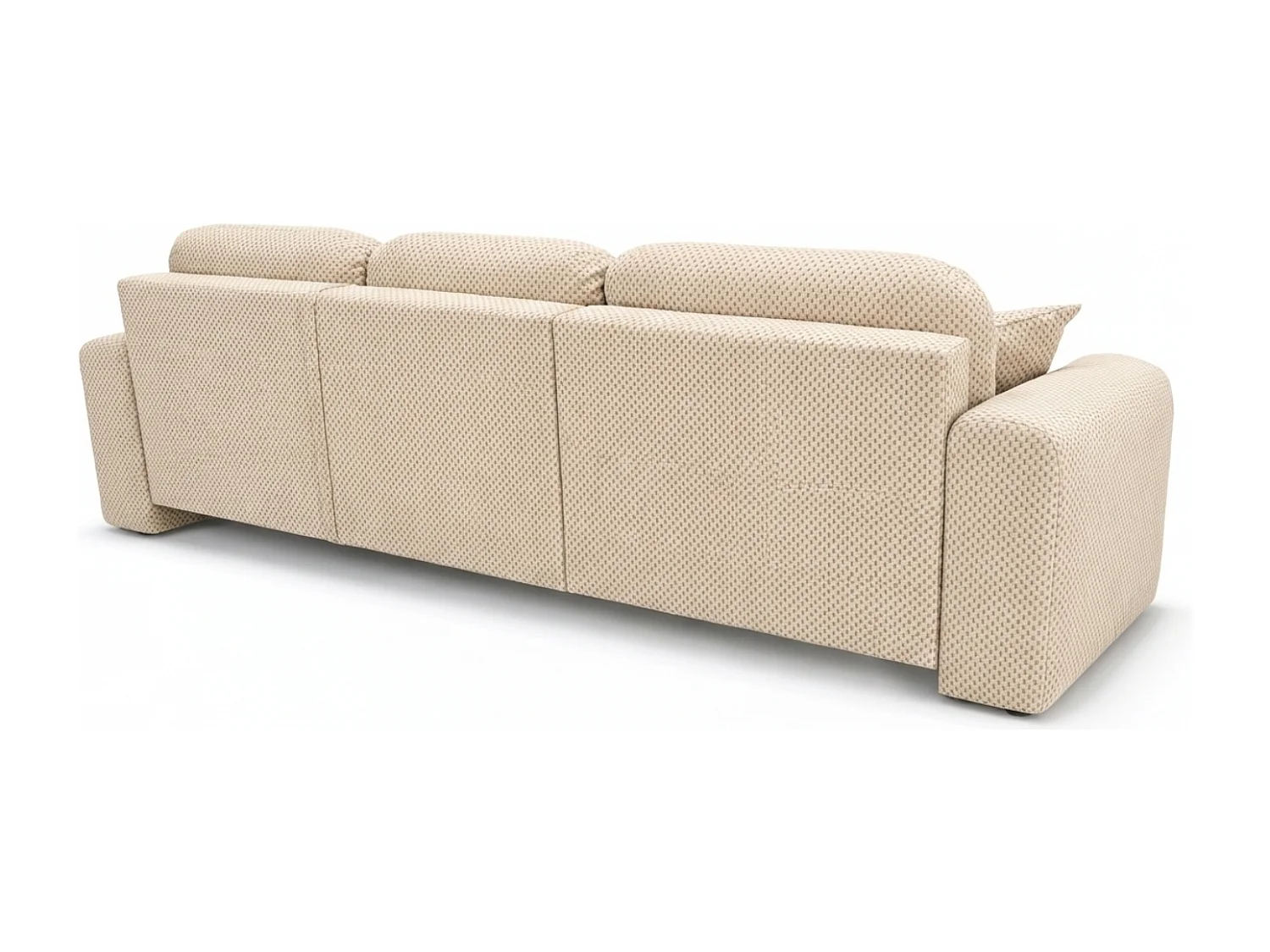 Canapé d’angle convertible élégant, version gauche, BINGO L, 245 × 148 × 87 cm, en tissu Pop 6 crème
