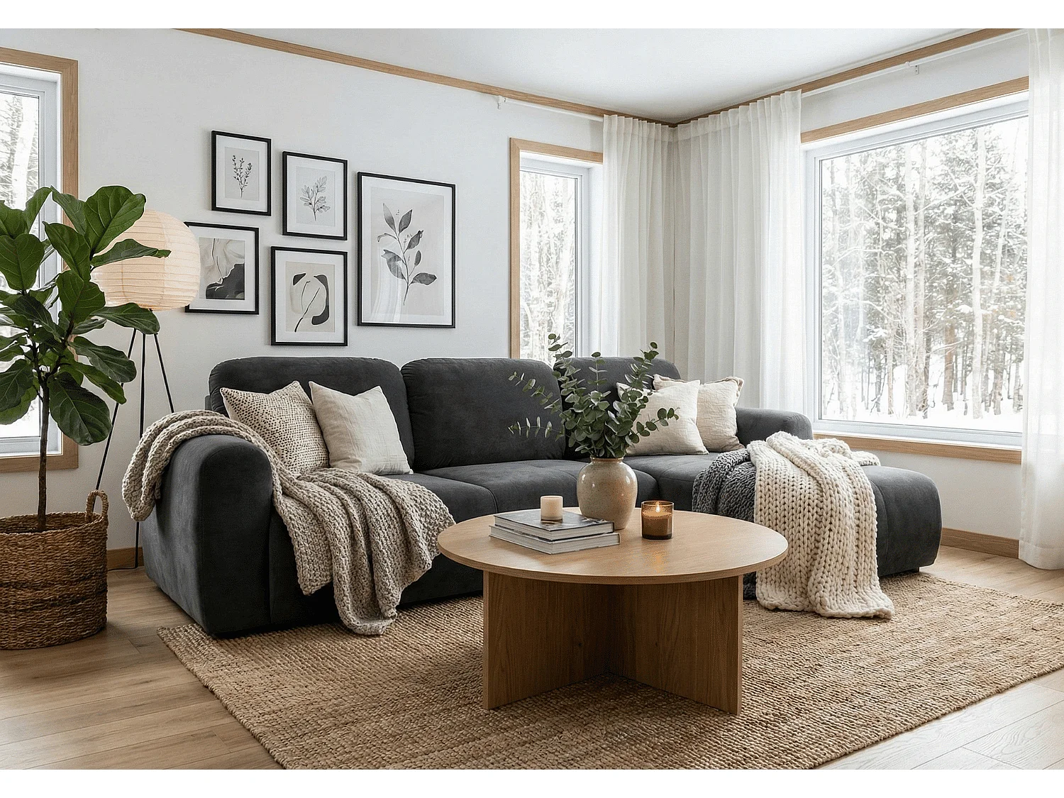 Canapé d’angle convertible élégant, version droite, BINGO L, 245 × 148 × 87 cm, en tissu Kronos 34 gris