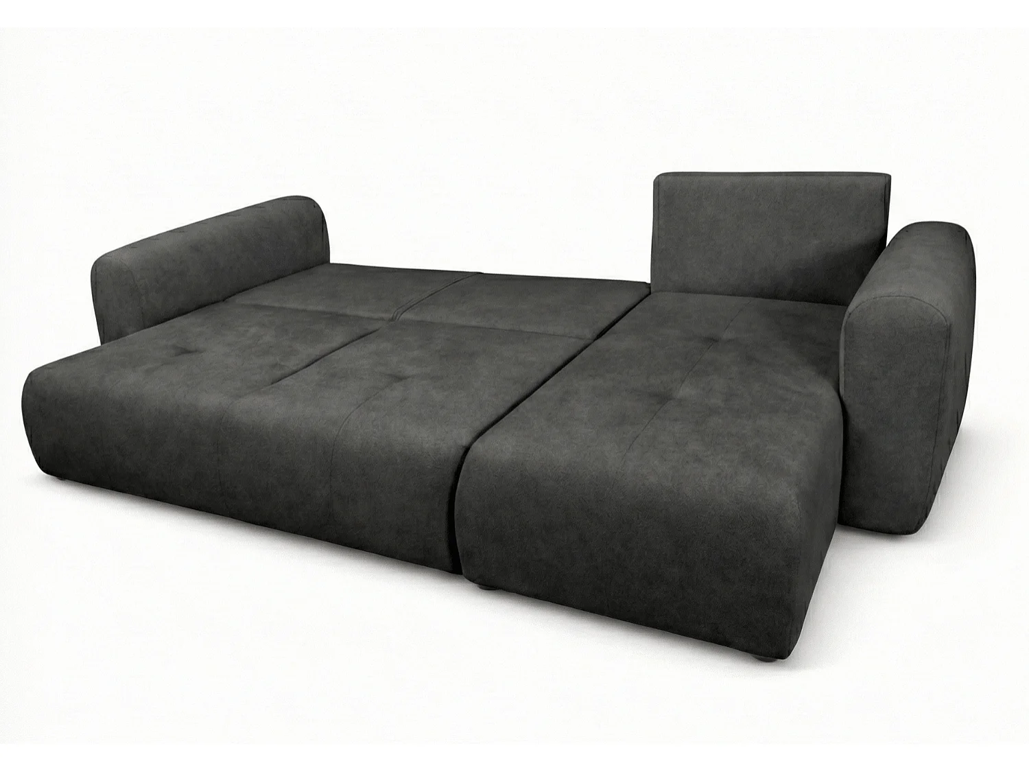 Canapé d’angle convertible élégant, version droite, BINGO L, 245 × 148 × 87 cm, en tissu Kronos 34 gris