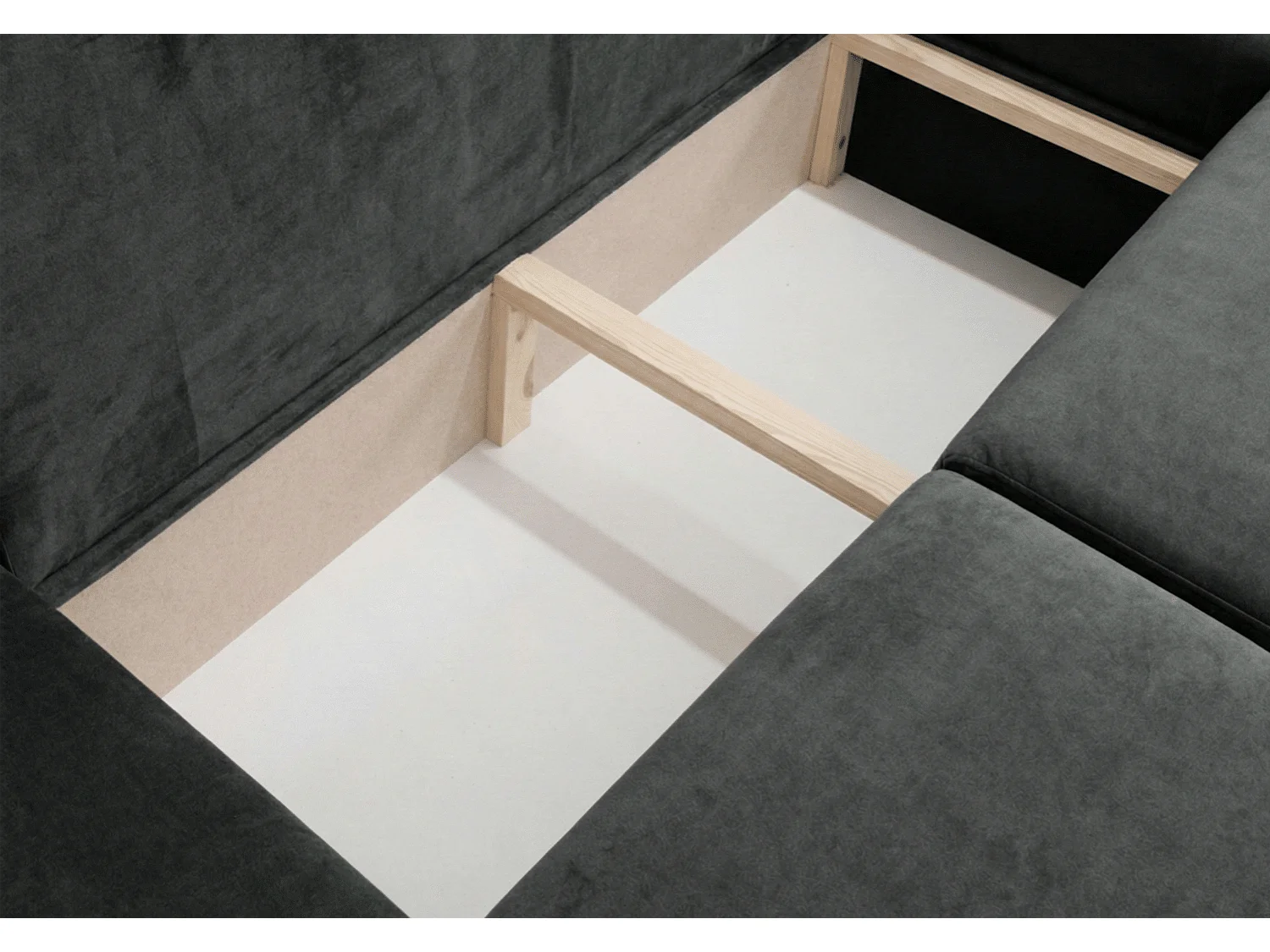 Canapé d’angle convertible élégant, version droite, BINGO L, 245 × 148 × 87 cm, en tissu Kronos 34 gris