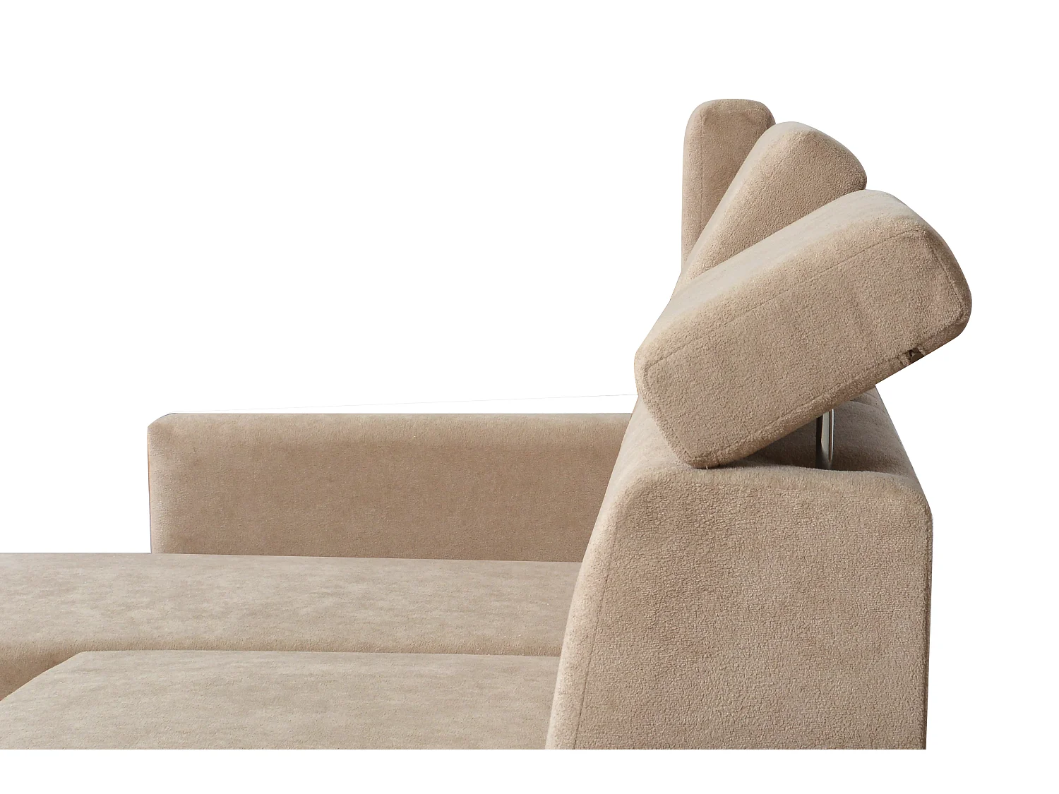 Canapé d’angle convertible droit TANIA 261x160x103 cm en tissu GERRA 80 beige