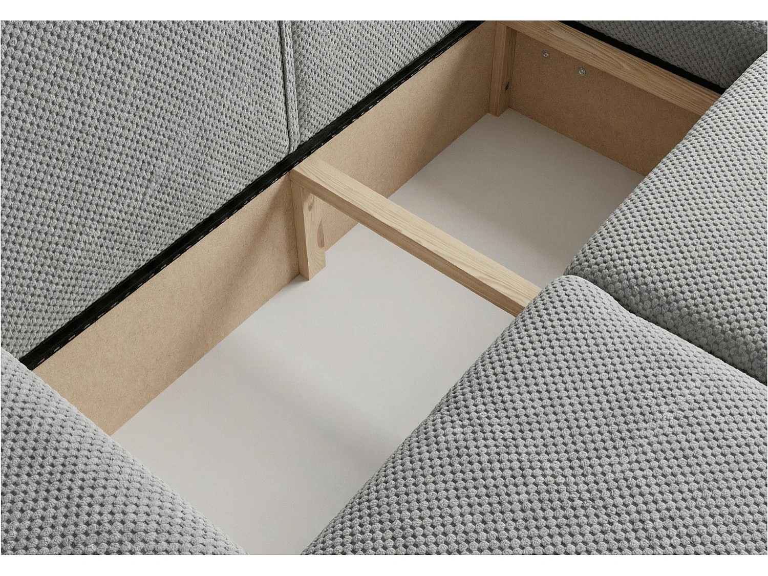 Canapé d’angle convertible élégant, version droite, BINGO L, 245 × 148 × 87 cm, en tissu Pop 3 gris