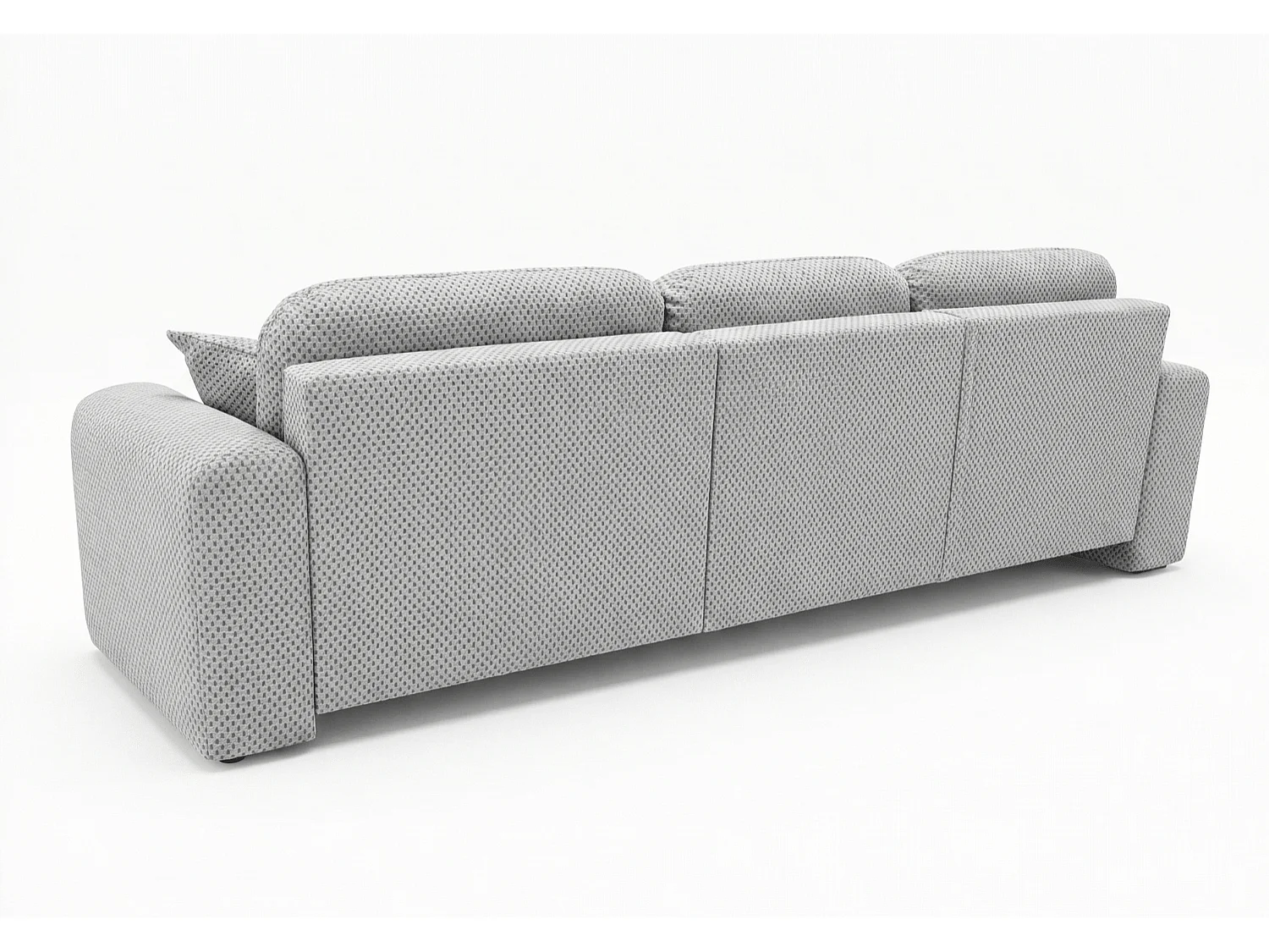 Canapé d’angle convertible élégant, version droite, BINGO L, 245 × 148 × 87 cm, en tissu Pop 3 gris