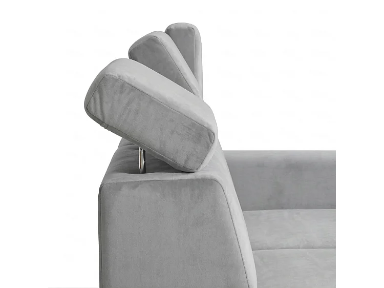 Canapé d’angle convertible droit TANIA 261x160x103 cm en tissu GERRA 65 gris