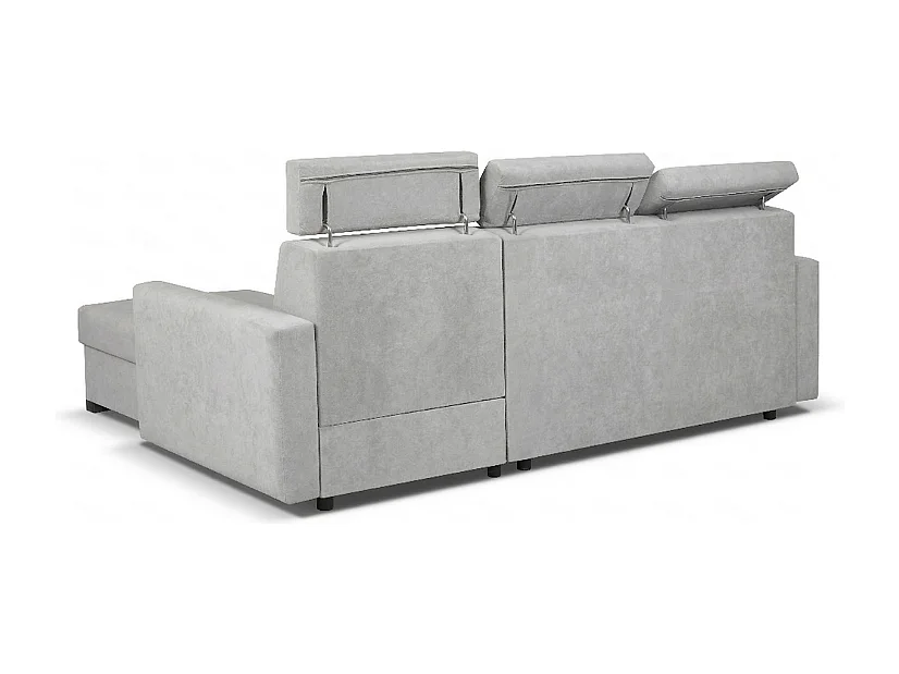 Canapé d’angle convertible droit TANIA 261x160x103 cm en tissu GERRA 65 gris