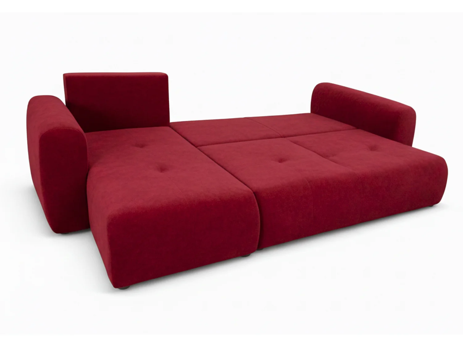 Canapé d’angle convertible élégant, version gauche, BINGO L, 245 × 148 × 87 cm, en tissu Kronos 2 bordeaux