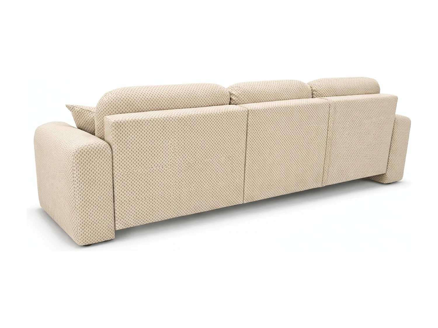 Canapé d’angle convertible élégant, version droite, BINGO L, 245 × 148 × 87 cm, en tissu Pop 6 crème