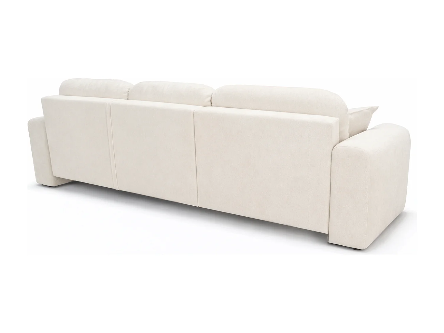 Canapé d’angle convertible élégant, version gauche, BINGO L, 245 × 148 × 87 cm, en tissu Gerra 5 blanc