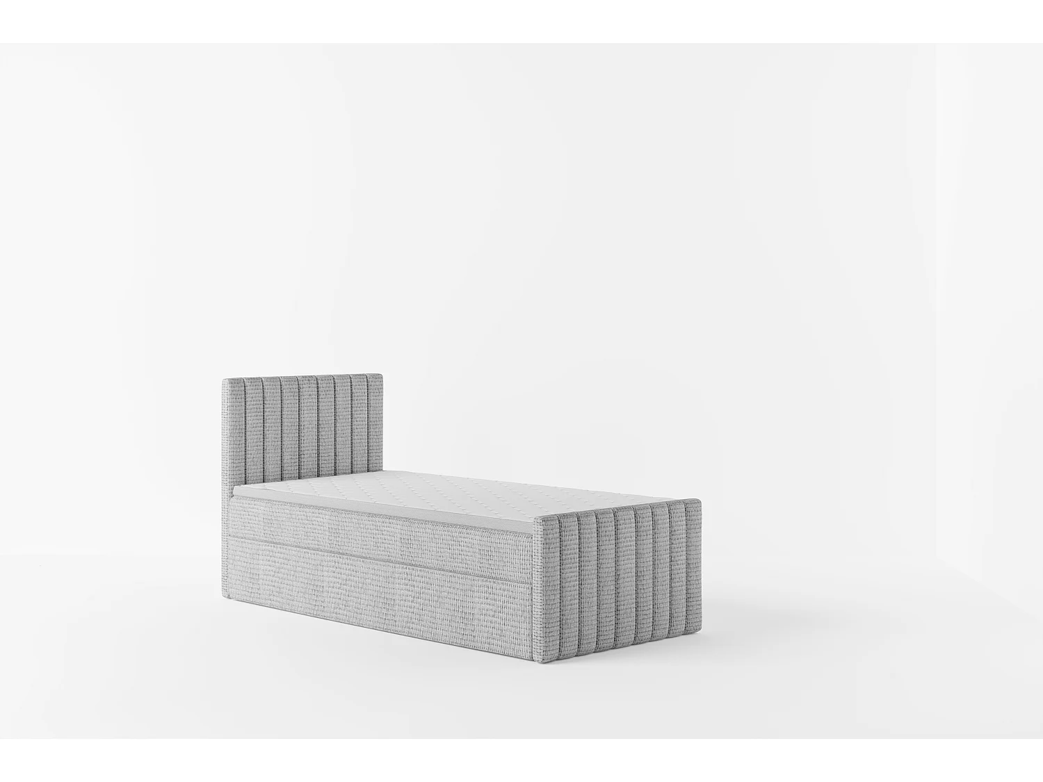 Continentaal boxspringbed DEMETER 90x200 cm in oranje stof FLOW 8