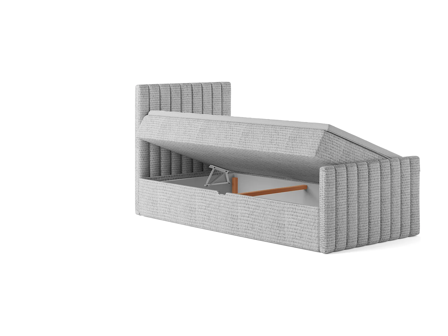 Continentaal boxspringbed DEMETER 90x200 cm in oranje stof FLOW 8