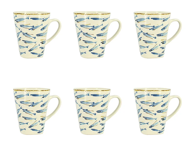 Novastyl - Lot 6 Mugs Marius 36cl En Gres