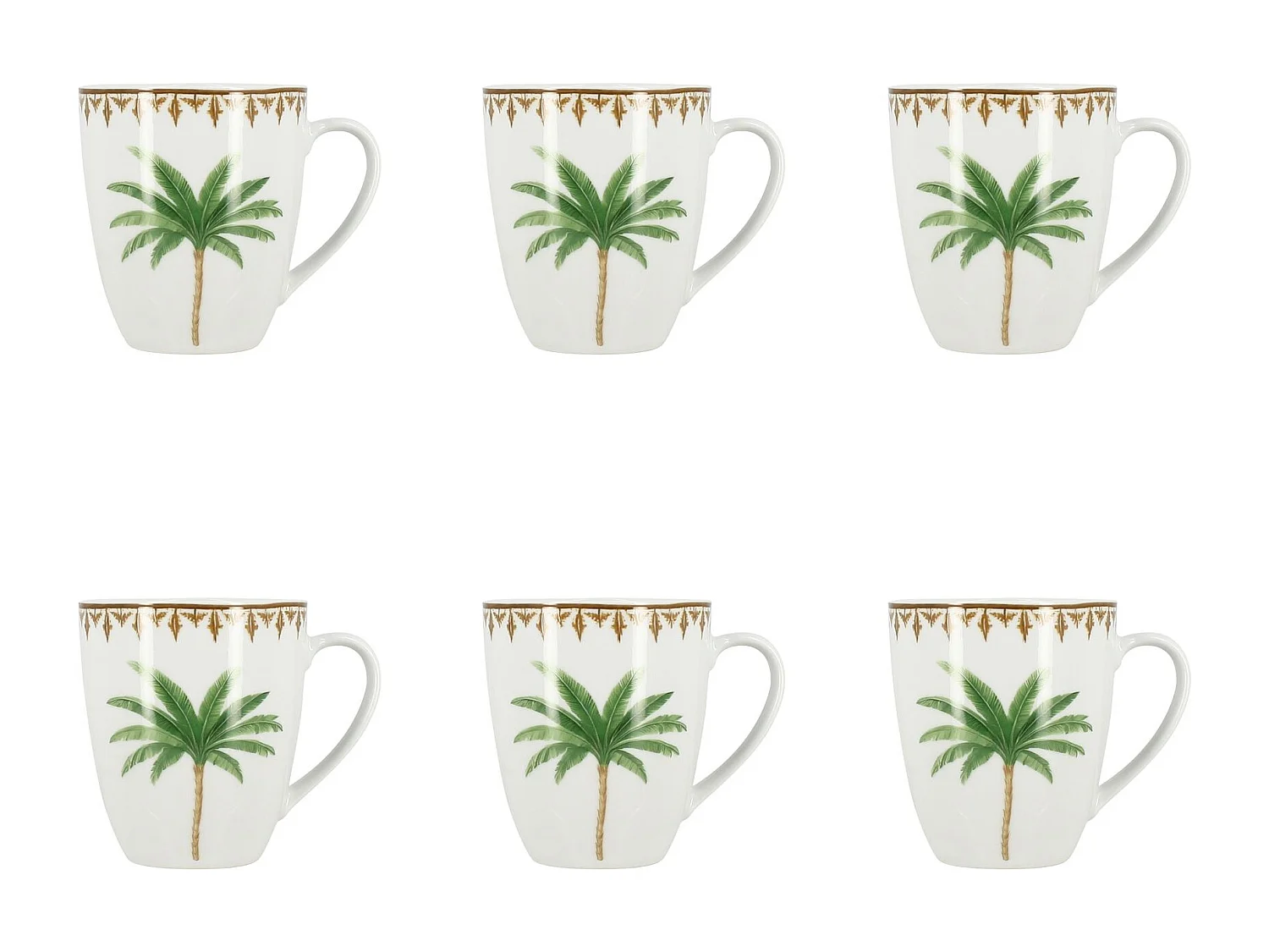 Novastyl - Lot 6 Mugs Atlas 36cl En Porcelaine