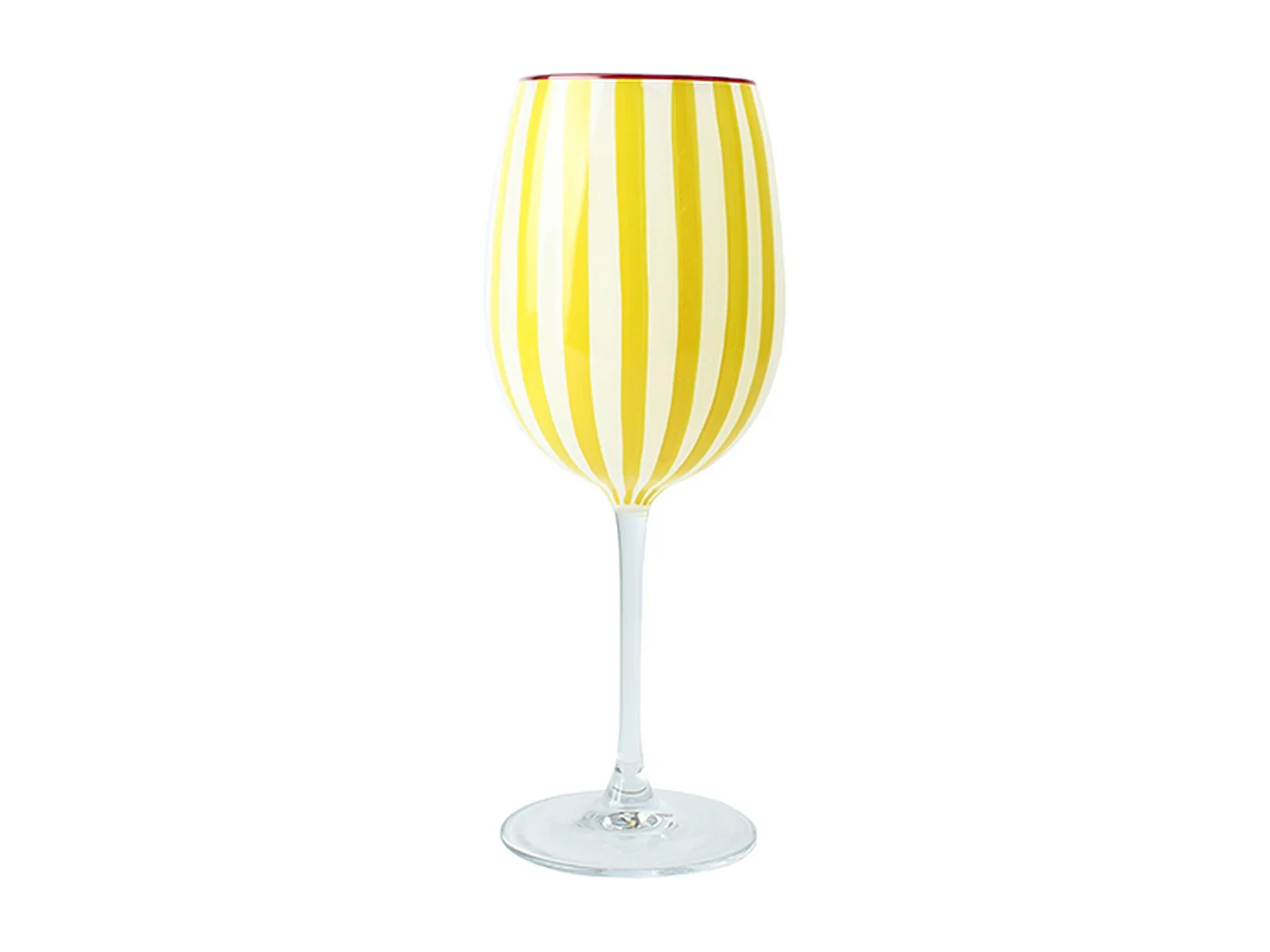 Novastyl - Lot De 3 Verres à Pied 43.5cl En Verre Jaune Circus