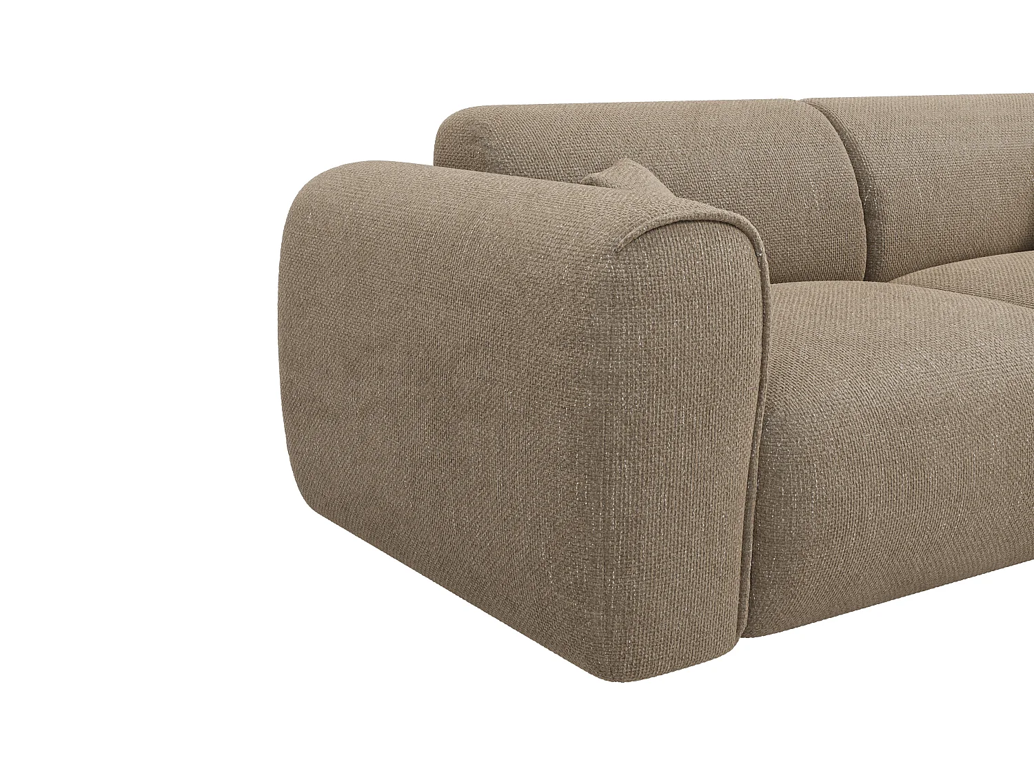 Canapé 3 places convertible express en tissu texturé taupe - Matelas 16 cm mémoire de forme POGNIA