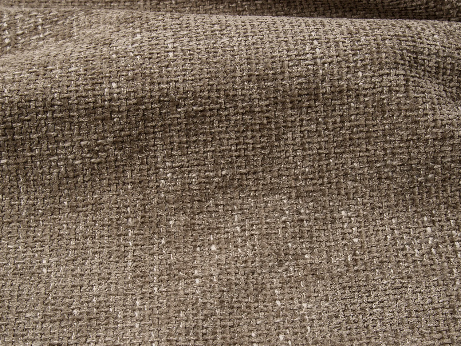 Canapé 4 places convertible express en tissu texturé taupe - Matelas 16 cm mémoire de forme POGNIA