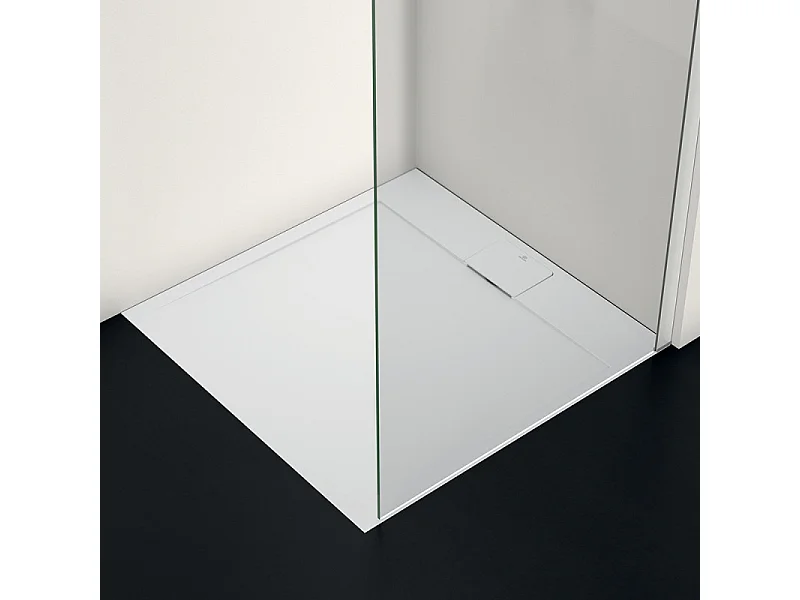 Receveur de douche antidérapant IDEAL STANDARD Ultra Flat S I.Life recoupable avec bonde longueur 80 x 80