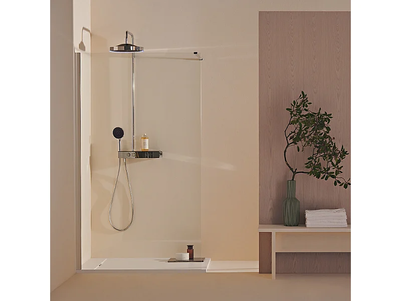 Receveur de douche antidérapant IDEAL STANDARD Ultra Flat S I.Life recoupable avec bonde largeur 140 x 80