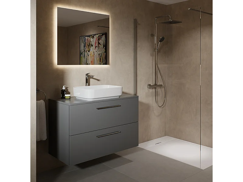 Receveur de douche antidérapant IDEAL STANDARD Ultra Flat S I.Life recoupable avec bonde largeur 120 x 80