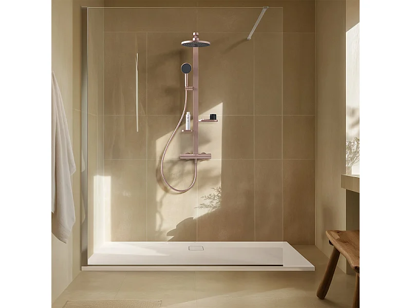 Receveur de douche antidérapant IDEAL STANDARD Ultra Flat Evo recoupable avec bonde longueur 140 x 80