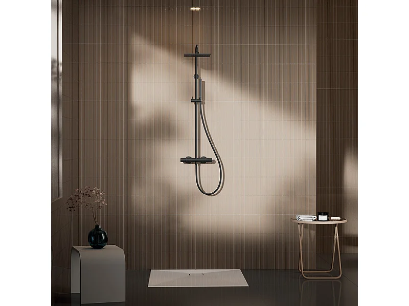 Receveur de douche antidérapant IDEAL STANDARD Ultra Flat Evo recoupable avec bonde largeur 120 x 90