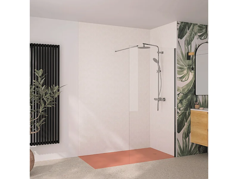 Paroi de douche transparent KINEDO Solo 6+ 140cm profilé Chromé