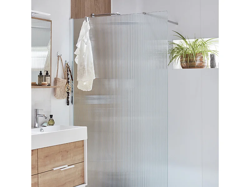 Paroi de douche JACOB DELAFON Contra flute 140cm + kit profilé Chromé