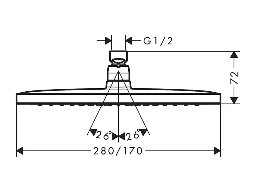 Douche de tête HANSGROHE Croma 280 EcoSmart Chromé
