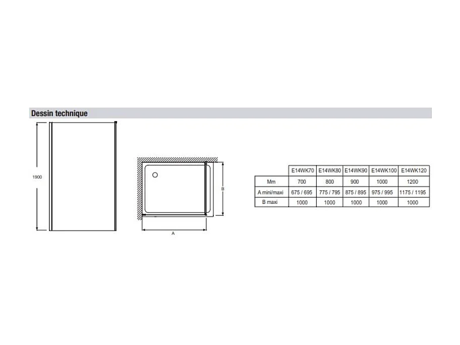Paroi de douche à l'italienne Serenity 100 cm, Chrome Jacob Delafon