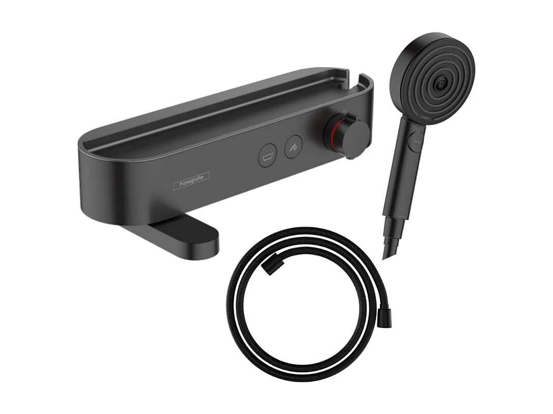 Pack mitigeur bain douche thermostatique HANSGROHE ShowerTablet Select + Flexible Designflex + Pommeau de douche Pulsify Select 3 jets Noir mat