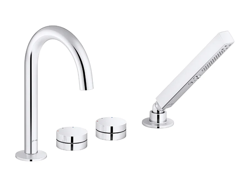 Mitigeur baignoire mécanique sur gorge JACOB DELAFON Grands Boulevards chromé + pommeau de douche 2 jets + corps encastré