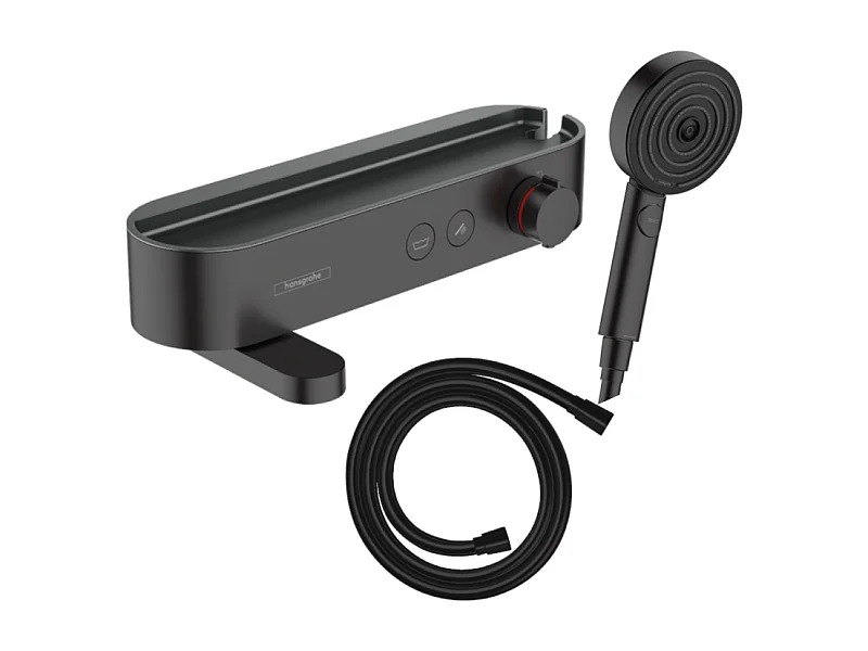 Pack mitigeur bain douche thermostatique HANSGROHE ShowerTablet Select + Flexible Isiflex + Pommeau de douche Pulsify Select 3 jets Noir mat