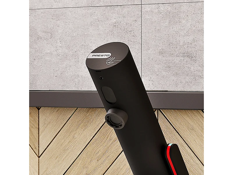 Mitigeur infrarouge sur plage avec RA pour lavabo PRESTO Linea noir mat