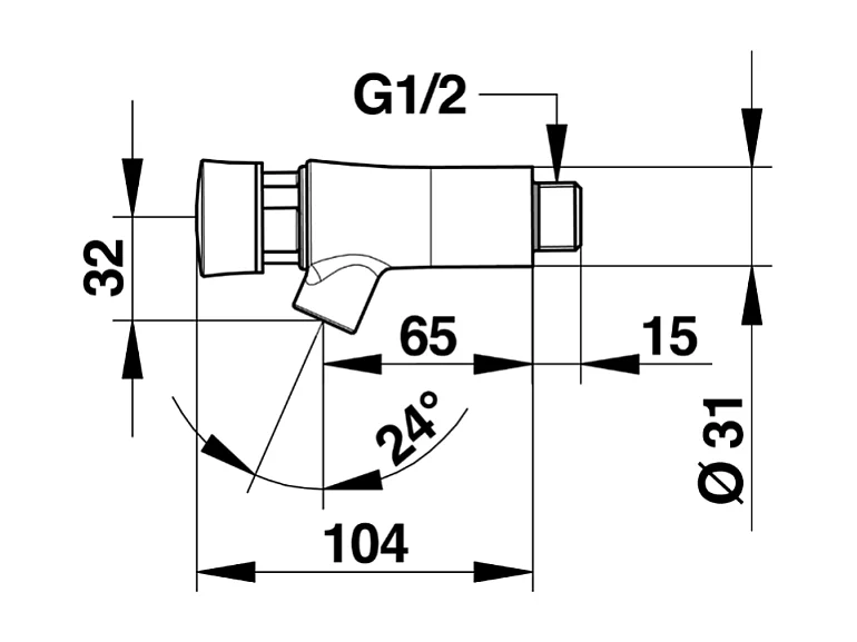 Robinet poussoir temporisé à manette eau froide mural pour lavabo PRESTO Neo chromé