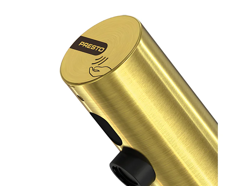 Mitigeur infrarouge sur plage avec RA pour lavabo PRESTO Linea or brossé